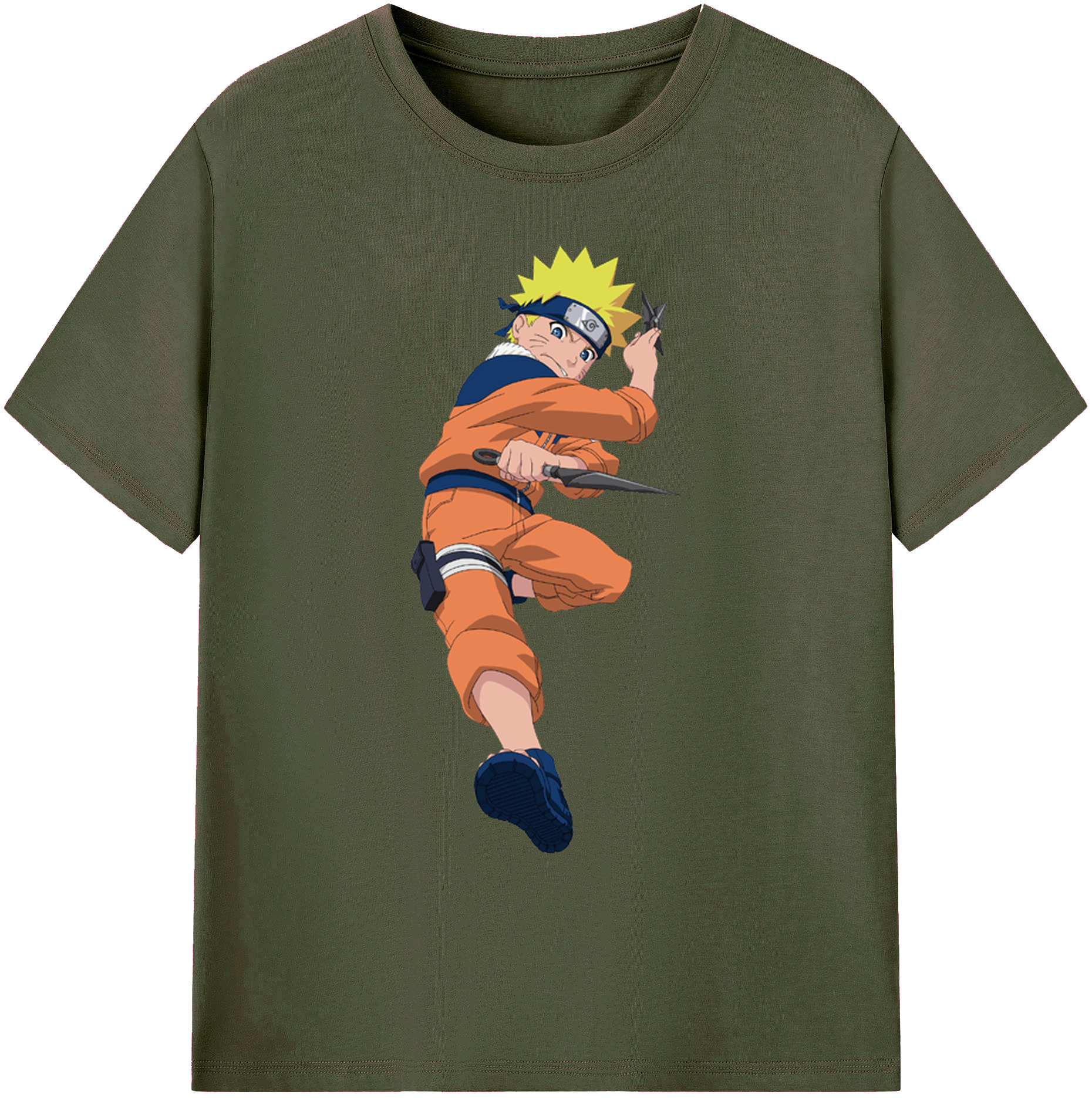 （画像用） NARUTO -ナルト- うずまき ナルト Uzumaki Naruto 綿100％ メンズ半袖Tシャツ｜肌触りやわらか＆通気性